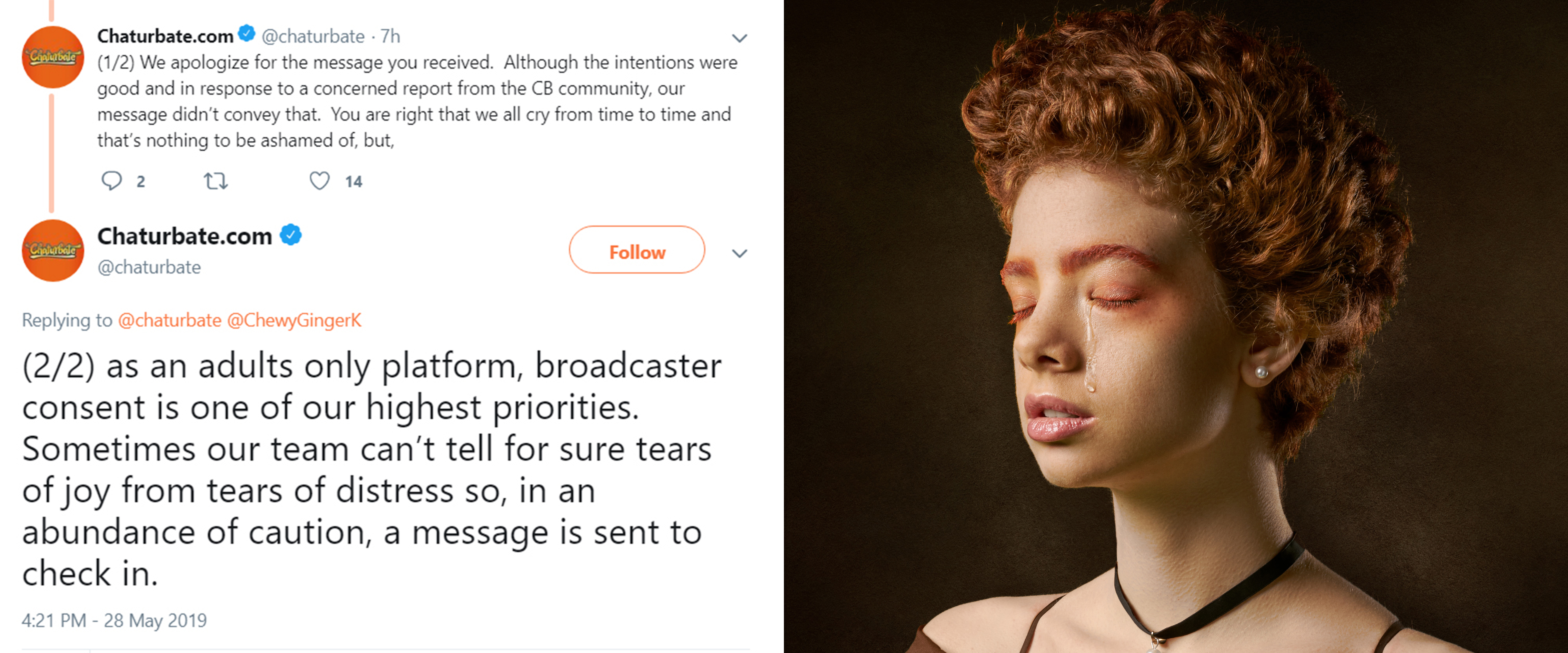 Humans Cry, But Are Models 'Allowed' to Cry on Cam? - YNOT CAM