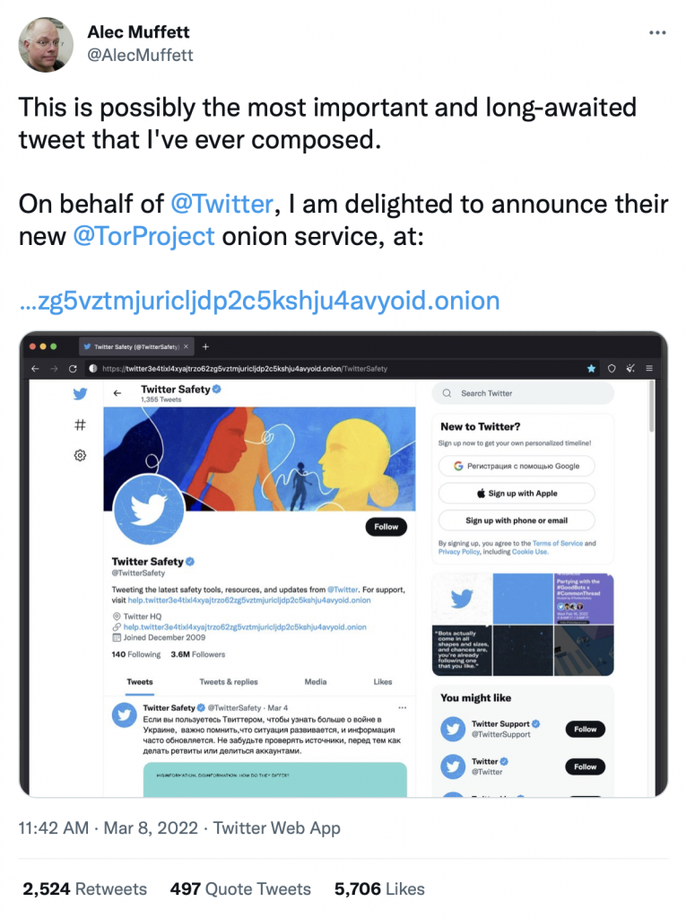 Twitter Tor Onion